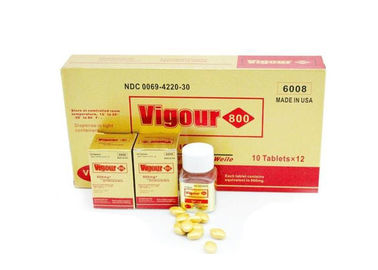 Píldoras herbarias naturales del aumento del ED de los hombres del oro del vigor 800mg